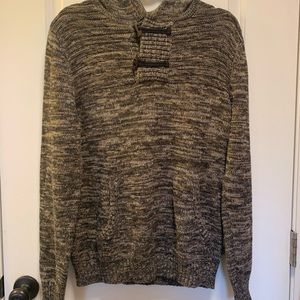 Retrofit Brown Hooded Thick Sweater with Hood